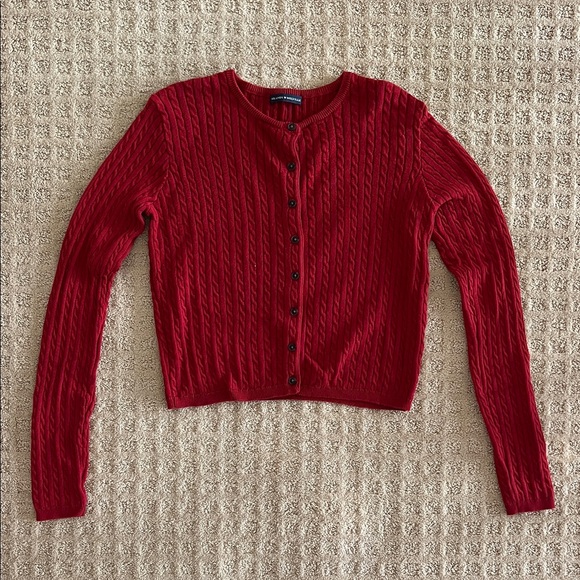 Brandy Melville Sweaters - Red Cable Knit Cardigan Sweater